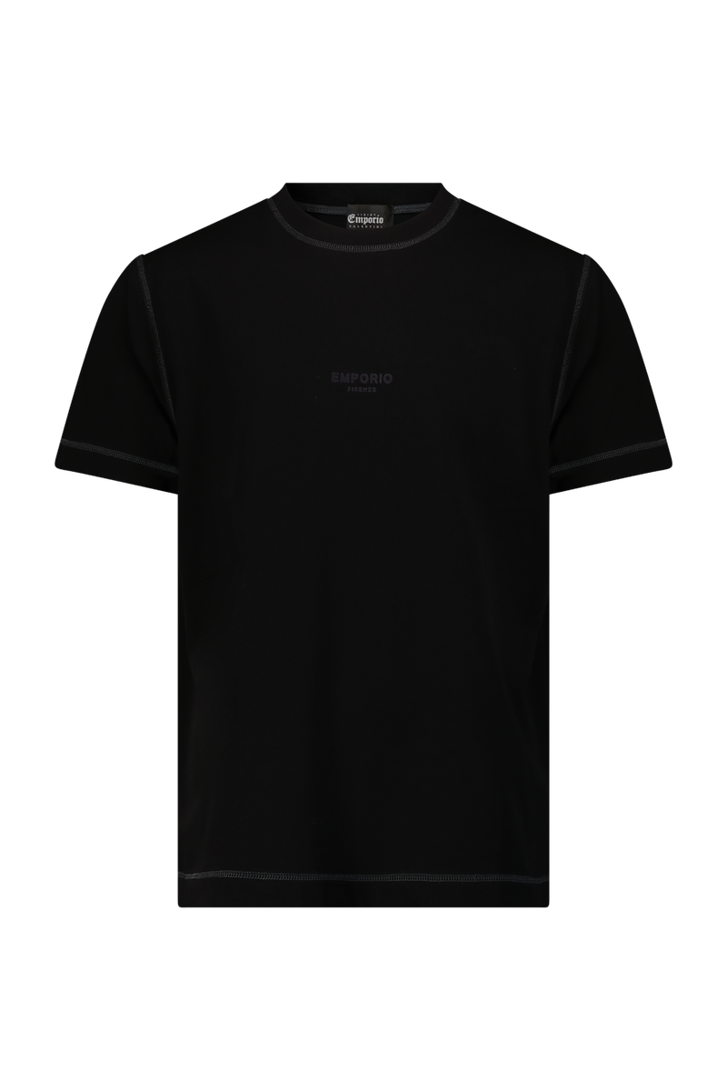 Black oversized T-shirt with exposed seams