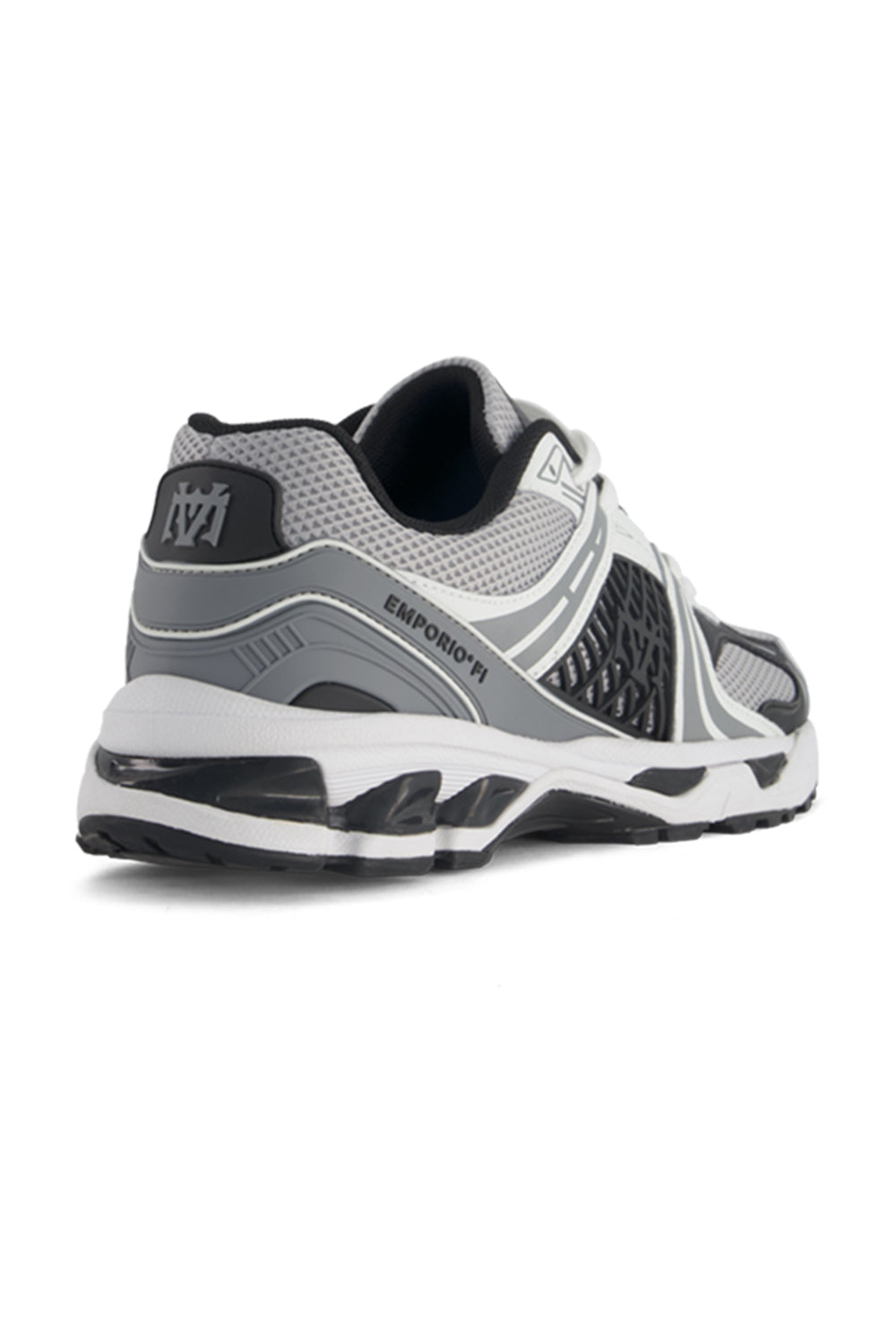 נעלי ריצה בגווני אפור ולבן עם רשת תומכת