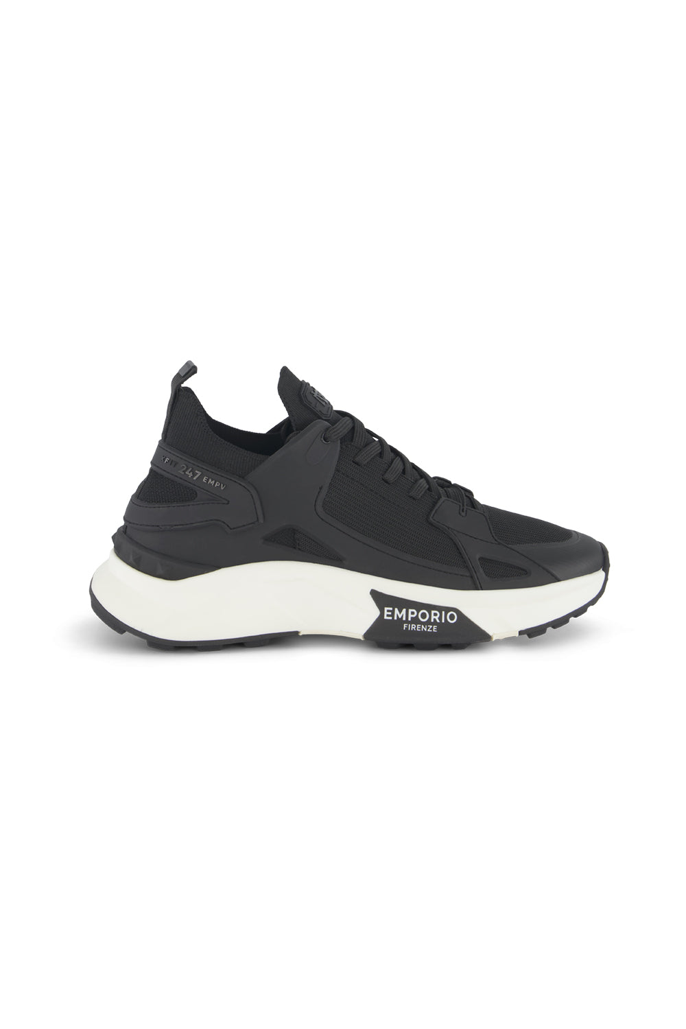 Black sneakers with logo