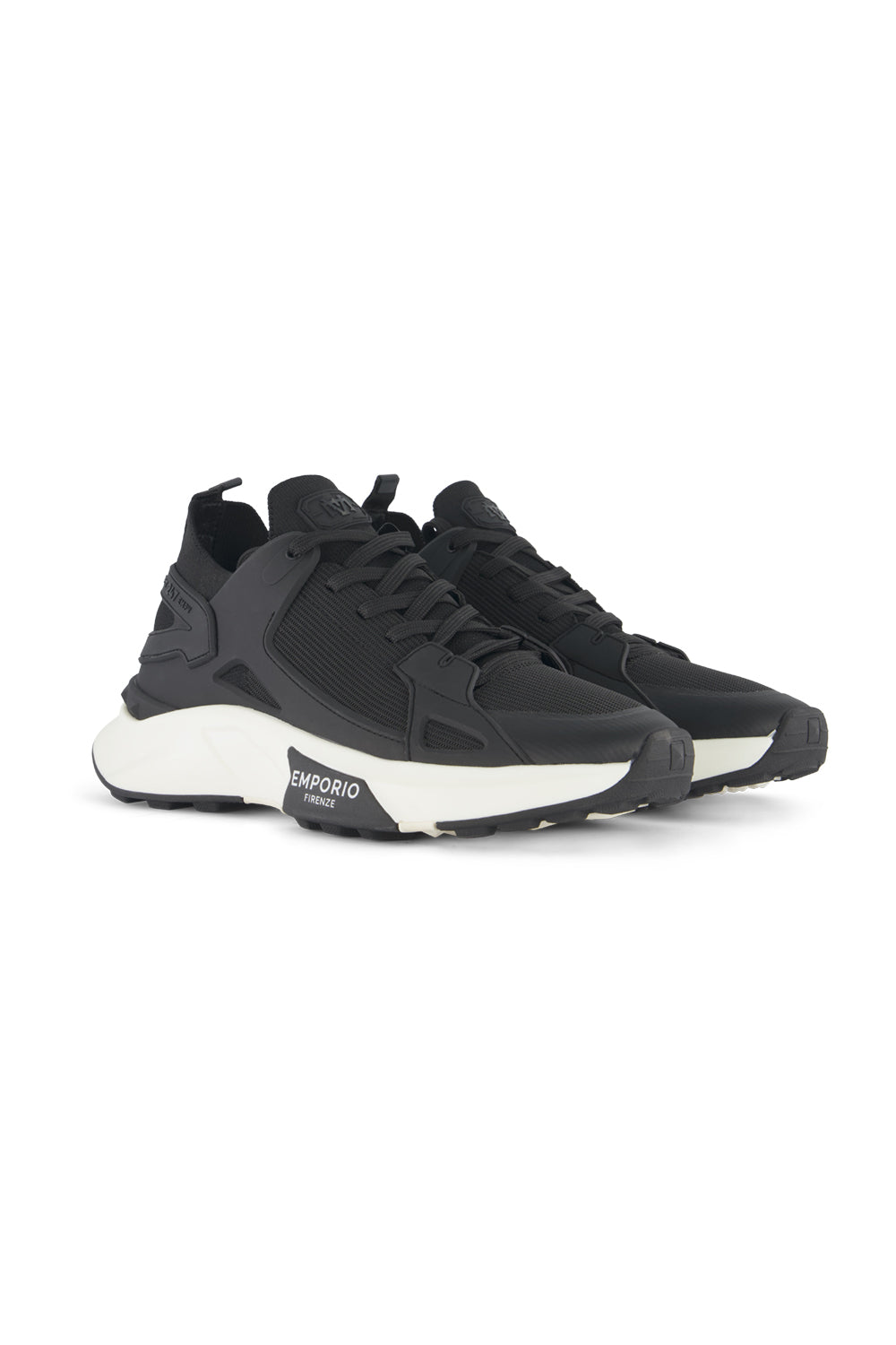 Black sneakers with logo