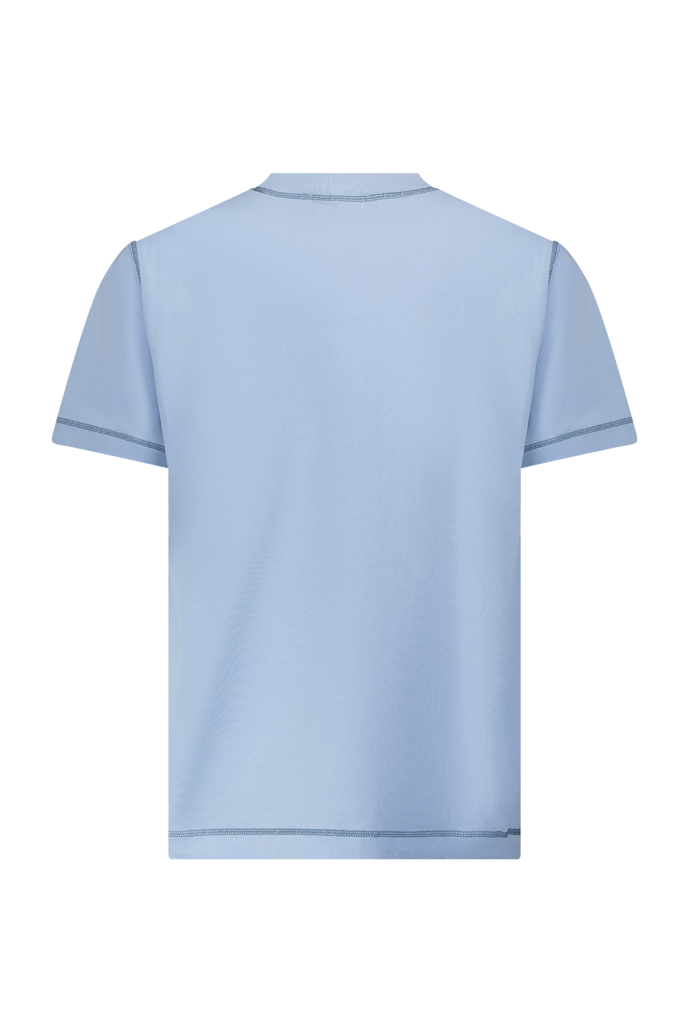 Blue oversized T-shirt with exposed seams