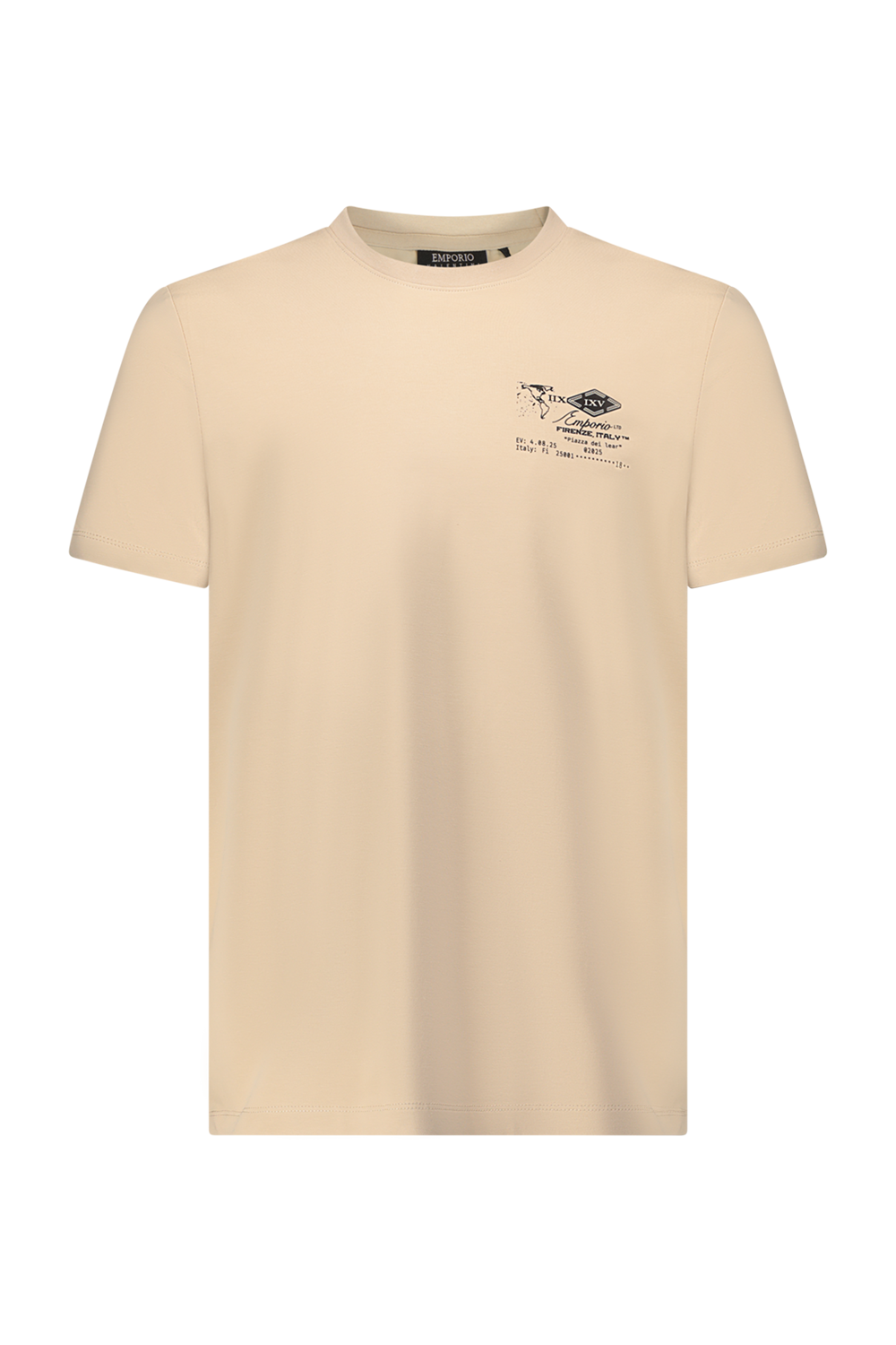 Beige T-shirt with symbol print on the back