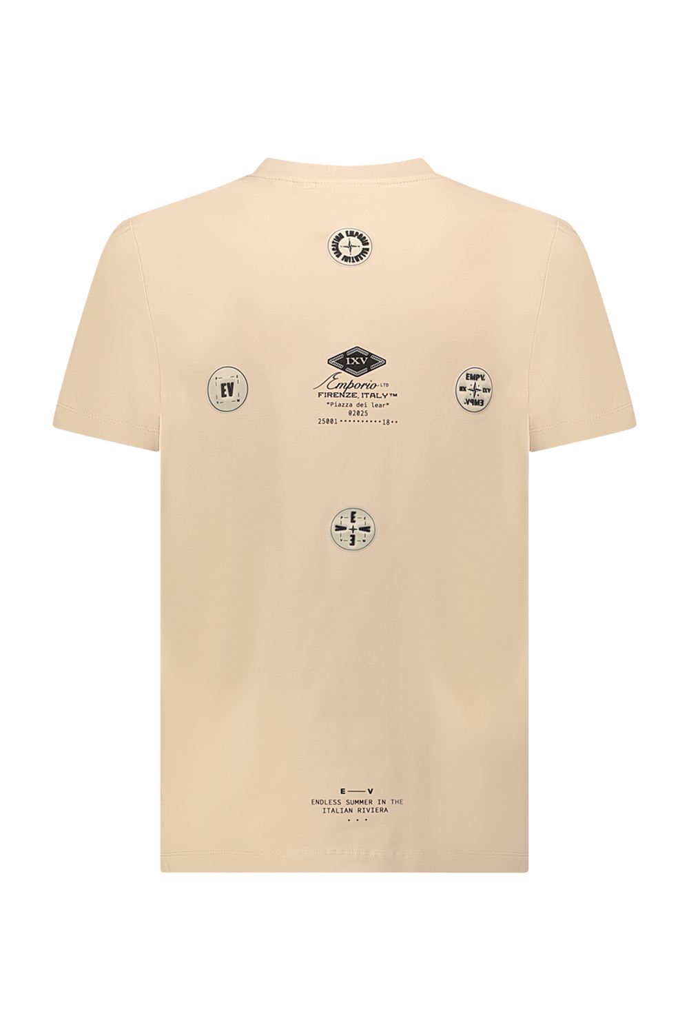Beige T-shirt with symbol print on the back