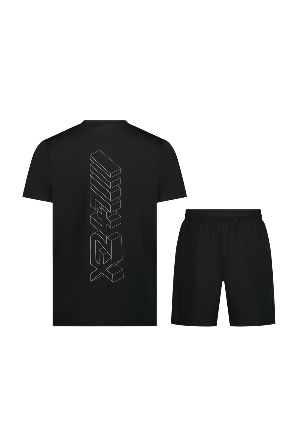 XFIT247 black tracksuit with geometric graphics on the back - DFSSS2506M