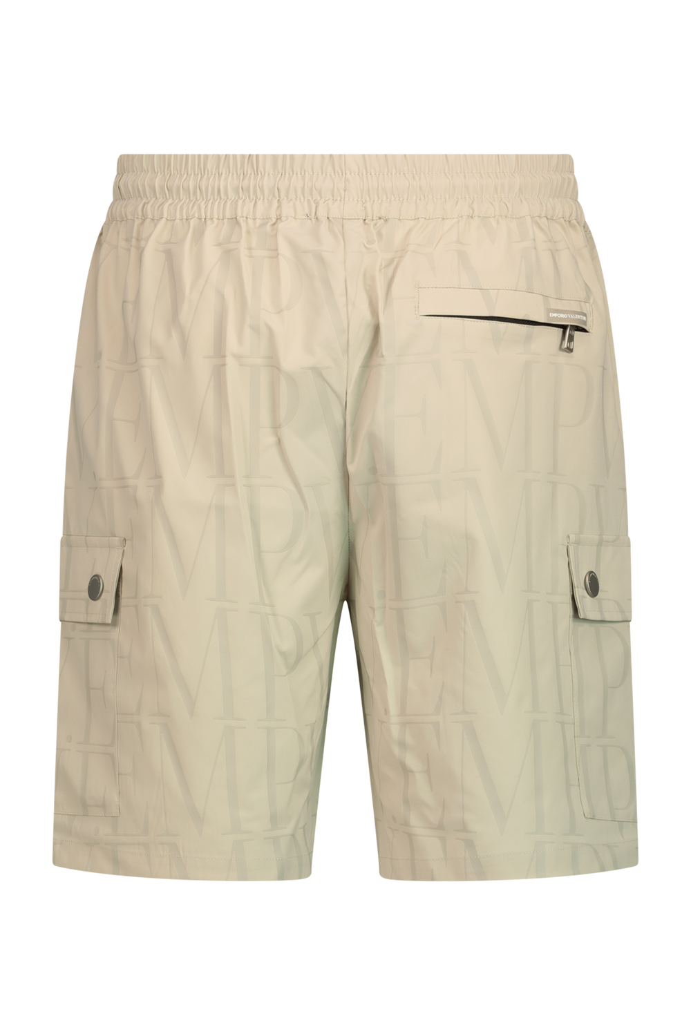 Stone-colored nylon short-sleeved pants