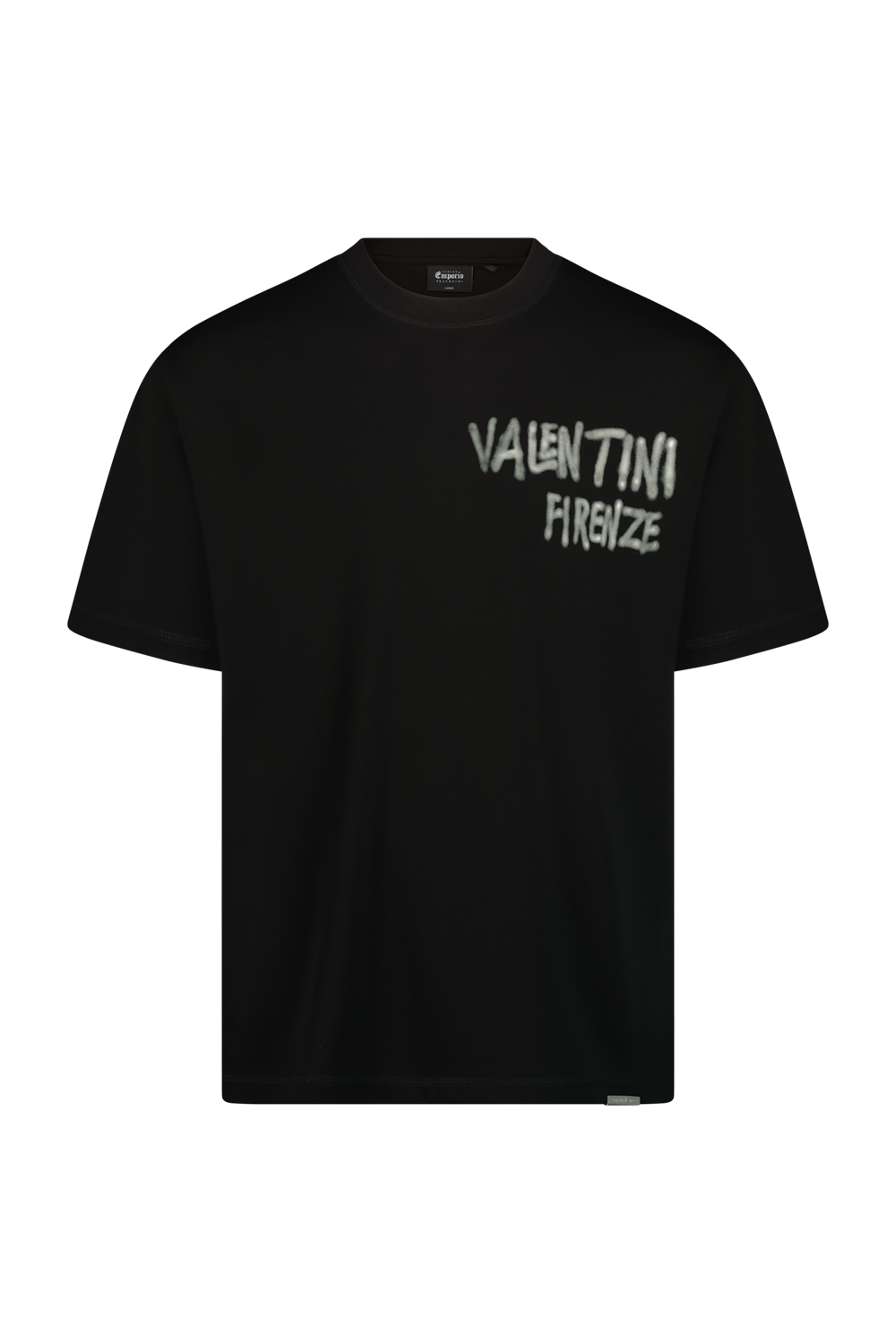 Black oversized T-shirt with graphic print VALENTINI – EMPORIO