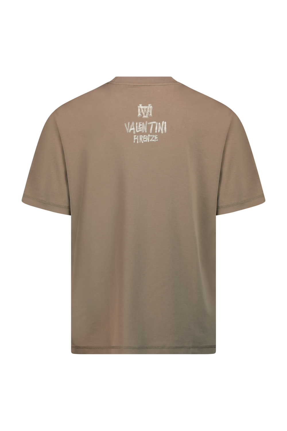 Oversized T-shirt in a mushroom color with a VALENTINI print – EMPORIO