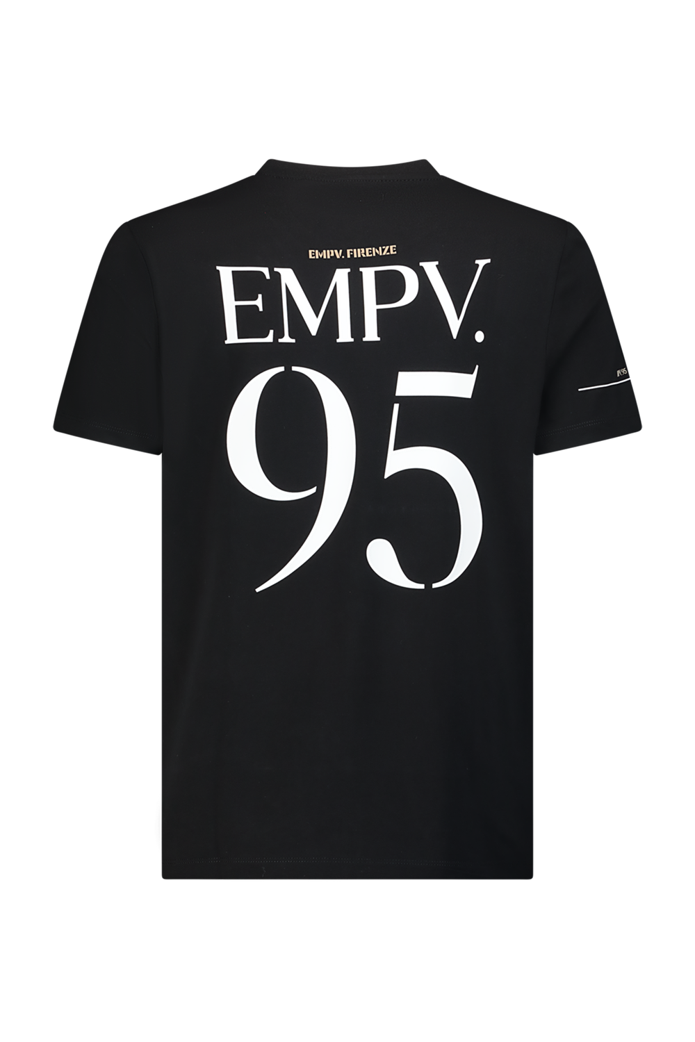 Cotton Lycra T-shirt with number 95 print – black